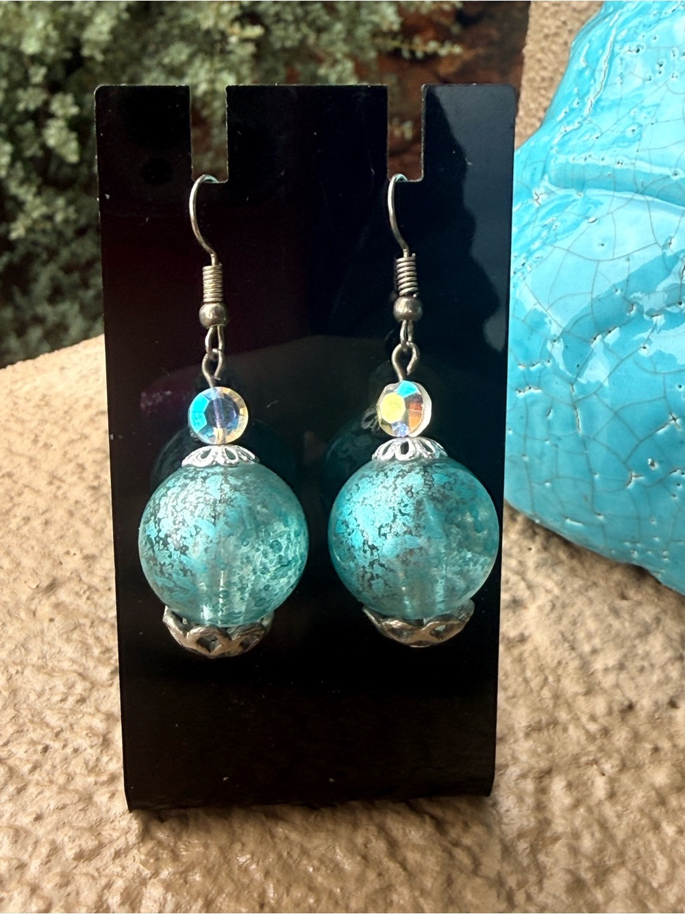 Elegant Blue Glass Earrings